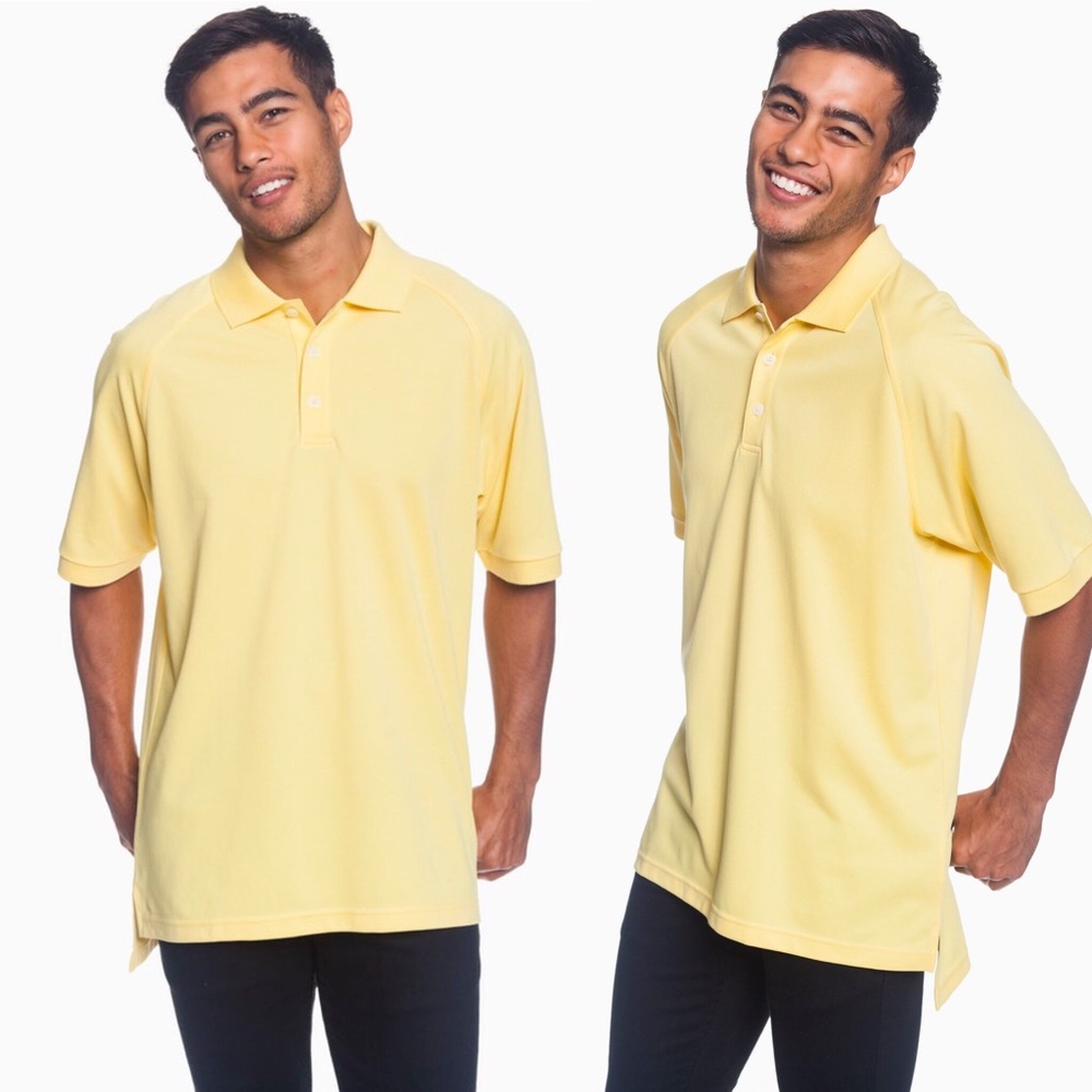 ADIDAS Climalite Short Sleeve Polo Shirt-Yellow
